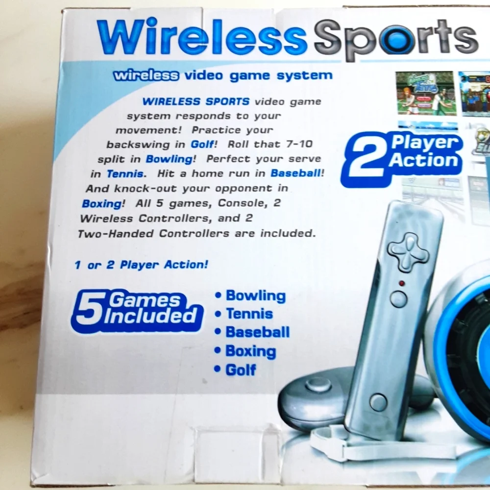 Wireless Sports Video Game System with 5 Games - NWOT
